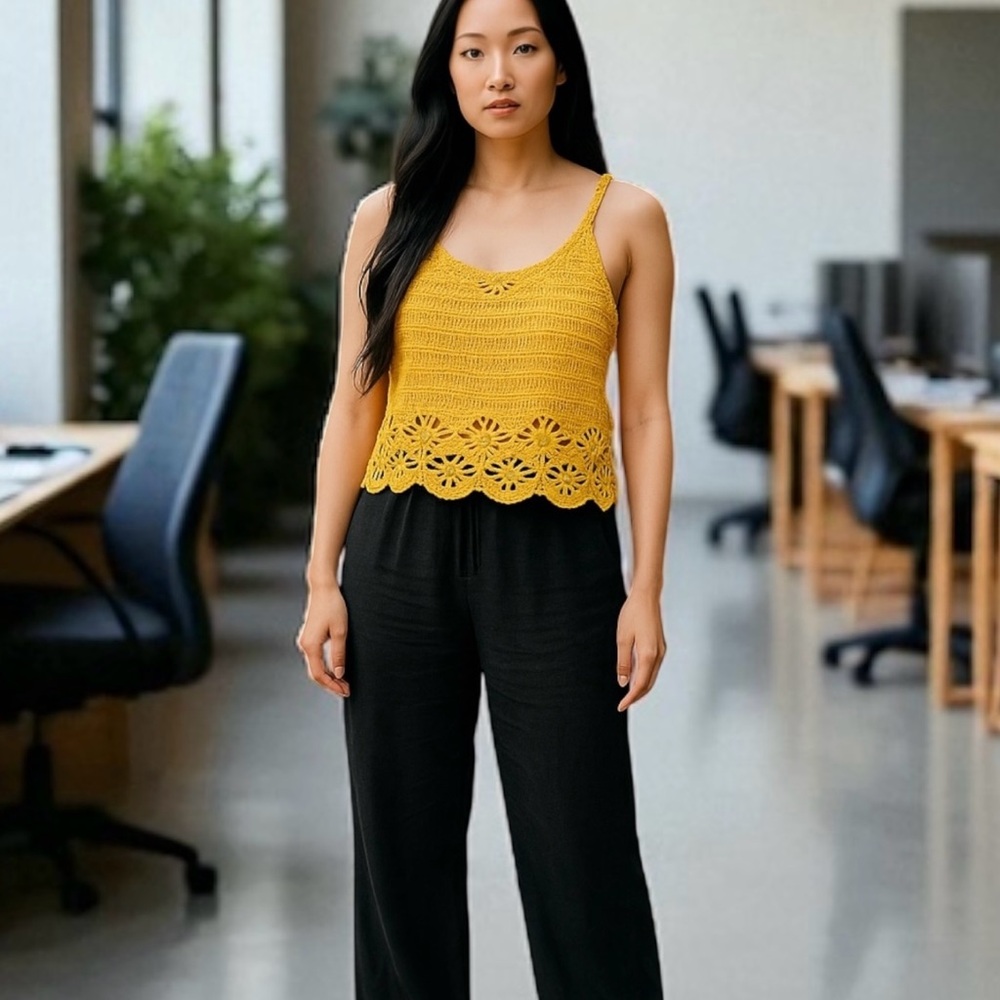 American Eagle Crochet Cropped Tank Top